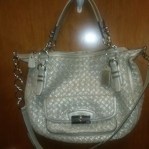 Coach woven leather bag